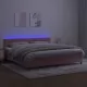 Боксспринг легло с матрак и LED, розово, 200x200 см, кадифе