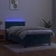 Боксспринг легло с матрак и LED, тъмносиньо, 80x200 см, кадифе