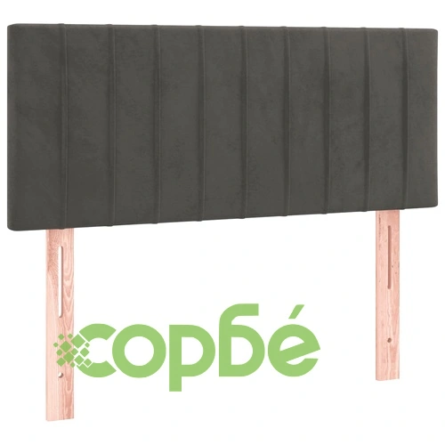Боксспринг легло с матрак и LED, тъмносиво, 100x200 см, кадифе ➤ топ цена ➤ sorbe.bg