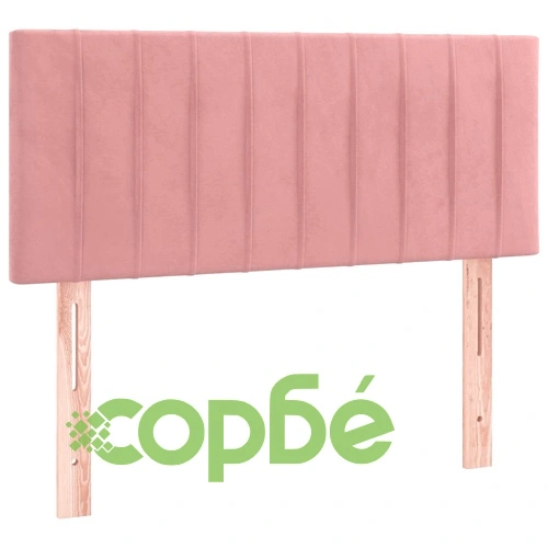 Боксспринг легло с матрак и LED, розово, 100x200 см, кадифе ➤ топ цена ➤ sorbe.bg