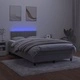 Боксспринг легло с матрак и LED, светлосиво, 120x200 см, кадифе