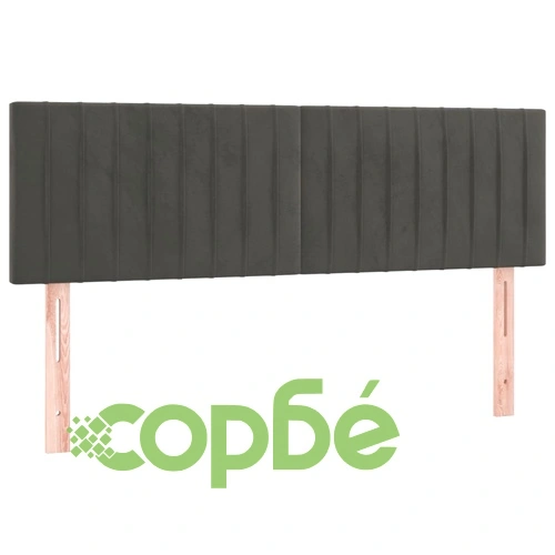 Боксспринг легло с матрак и LED, тъмносиво, 140x200 см, кадифе ➤ топ цена ➤ sorbe.bg