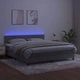 Боксспринг легло с матрак и LED, светлосиво, 160x200 см, кадифе