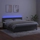 Боксспринг легло с матрак и LED, тъмносиво, 160x200 см, кадифе