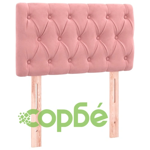 Боксспринг легло с матрак и LED, розово, 80x200 см, кадифе ➤ топ цена ➤ sorbe.bg