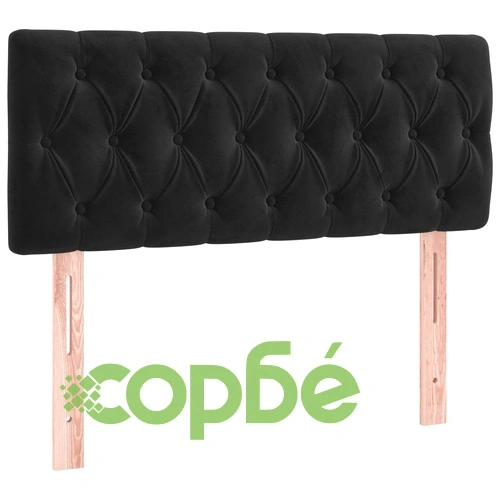 Боксспринг легло с матрак и LED, черно, 90x190 см, кадифе ➤ топ цена ➤ sorbe.bg