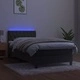 Боксспринг легло с матрак и LED, тъмносиво, 90x200 см, кадифе