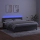Боксспринг легло с матрак и LED, тъмносиво, 160x200 см, кадифе