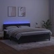 Боксспринг легло с матрак и LED, черно, 180x200 см, кадифе