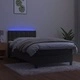 Боксспринг легло с матрак и LED, тъмносиво, 80x200 см, кадифе