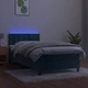 Боксспринг легло с матрак и LED, тъмносиньо, 80x200 см, кадифе