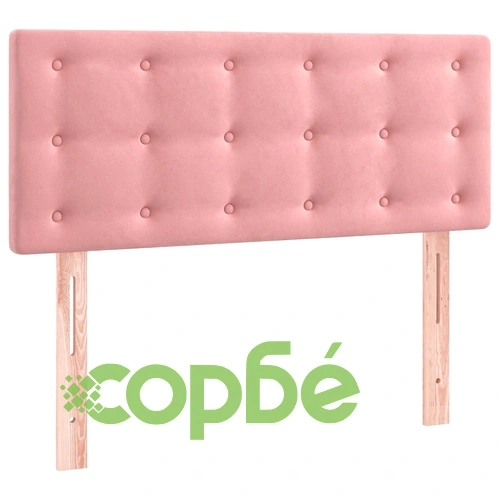 Боксспринг легло с матрак и LED, розово, 90x190 см, кадифе ➤ топ цена ➤ sorbe.bg