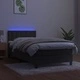 Боксспринг легло с матрак и LED, тъмносиво, 90x200 см, кадифе