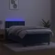 Боксспринг легло с матрак и LED, тъмносиньо, 90x200 см, кадифе