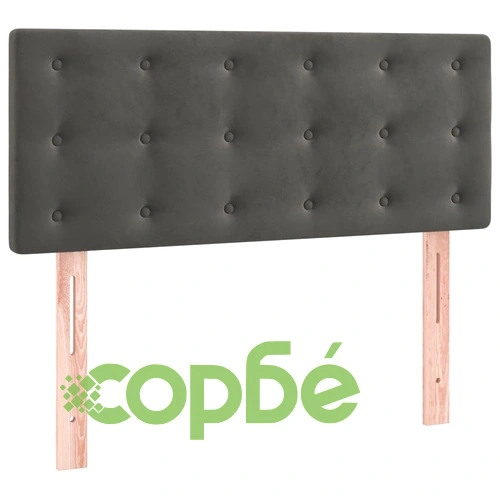 Боксспринг легло с матрак и LED, тъмносиво, 100x200 см, кадифе ➤ топ цена ➤ sorbe.bg