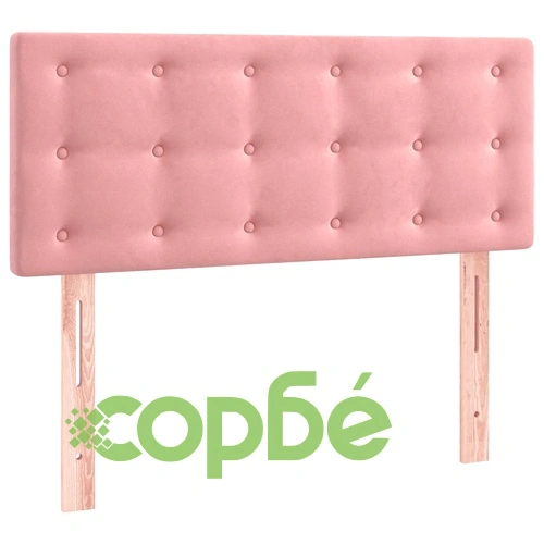 Боксспринг легло с матрак и LED, розово, 100x200 см, кадифе ➤ топ цена ➤ sorbe.bg