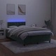 Боксспринг легло с матрак и LED, тъмнозелено, 120x200см, кадифе