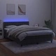 Боксспринг легло с матрак и LED, тъмносиво, 140x190 см, кадифе
