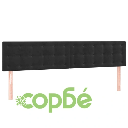 Боксспринг легло с матрак и LED, черно, 200x200 см, кадифе ➤ топ цена ➤ sorbe.bg