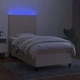 Боксспринг легло с матрак и LED, кремаво, 80x200 см, плат