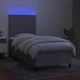 Боксспринг легло с матрак и LED, светлосиво, 90x200 см, плат
