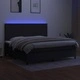 Боксспринг легло с матрак и LED, черна, 200x200 см, плат