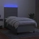 Боксспринг легло с матрак и LED, светлосиво, 90x190 см, плат