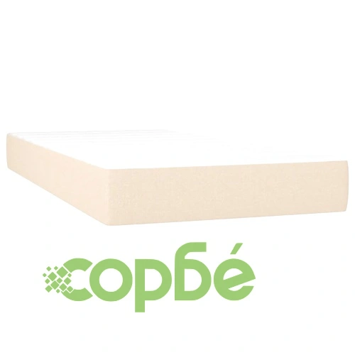 Боксспринг легло с матрак и LED, кремава, 90x190 см, плат ➤ топ цена ➤ sorbe.bg