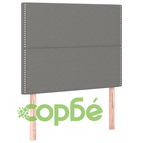 Боксспринг легло с матрак и LED, тъмносиво, 100x200 см, плат ➤ топ цена ➤ sorbe.bg