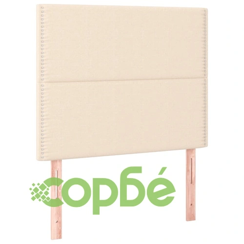 Боксспринг легло с матрак и LED, кремаво, 100x200 см, плат ➤ топ цена ➤ sorbe.bg