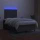 Боксспринг легло с матрак и LED, тъмносиво, 120x200 см, плат