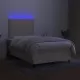 Боксспринг легло с матрак и LED, кремаво, 120x200 см, плат