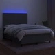 Боксспринг легло с матрак и LED, тъмносиво, 140x200 см, плат