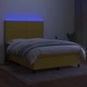 Боксспринг легло с матрак и LED, зелено, 140x200 см, плат