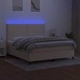Боксспринг легло с матрак и LED, кремаво, 160x200 см, плат