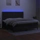Боксспринг легло с матрак и LED, черна, 200x200 см, плат