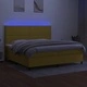 Боксспринг легло с матрак и LED, зелена, 200x200 см, плат