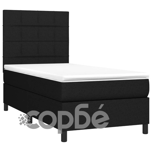 Боксспринг легло с матрак и LED, черно, 80x200 см, плат ➤ топ цена ➤ sorbe.bg