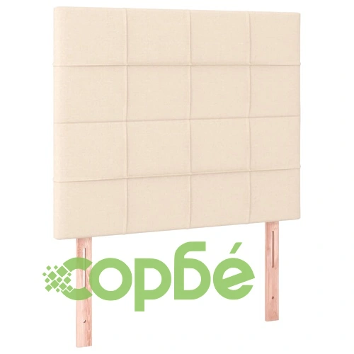 Боксспринг легло с матрак и LED, кремаво, 80x200 см, плат ➤ топ цена ➤ sorbe.bg