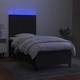 Боксспринг легло с матрак и LED, черно, 100x200 см, плат