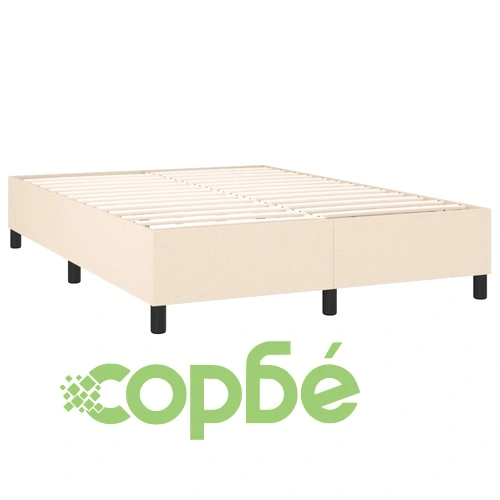 Боксспринг легло с матрак и LED, кремаво, 140x200 см, плат ➤ топ цена ➤ sorbe.bg