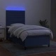 Боксспринг легло с матрак и LED, синя, 90x190 см, плат