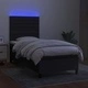 Боксспринг легло с матрак и LED, черно, 100x200 см, плат