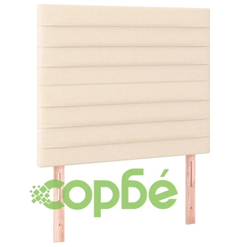 Боксспринг легло с матрак и LED, кремаво, 100x200 см, плат ➤ топ цена ➤ sorbe.bg