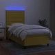 Боксспринг легло с матрак и LED, зелено, 100x200 см, плат