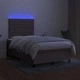 Боксспринг легло с матрак и LED, таупе, 120x200 см, плат