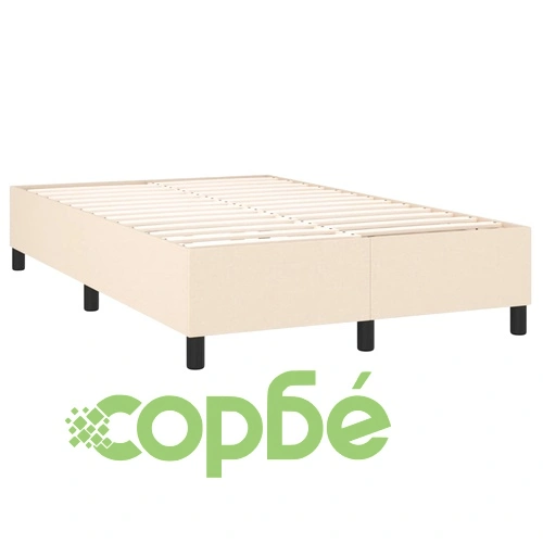 Боксспринг легло с матрак и LED, кремаво, 120x200 см, плат ➤ топ цена ➤ sorbe.bg