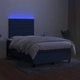 Боксспринг легло с матрак и LED, синьо, 120x200 см, плат