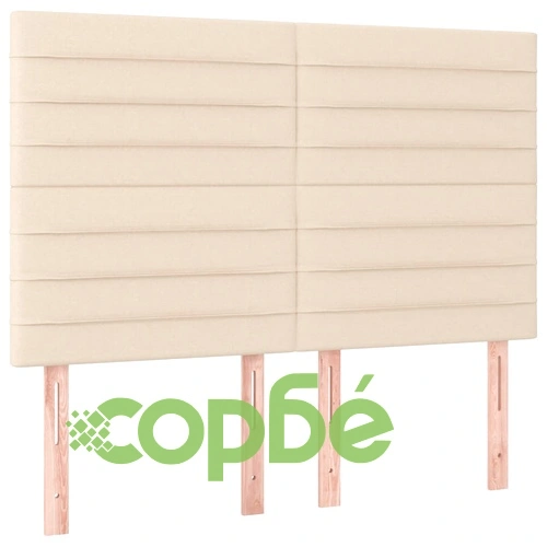 Боксспринг легло с матрак и LED, кремаво, 140x190 см, плат ➤ топ цена ➤ sorbe.bg