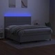 Боксспринг легло с матрак и LED, светлосиво, 160x200 см, плат